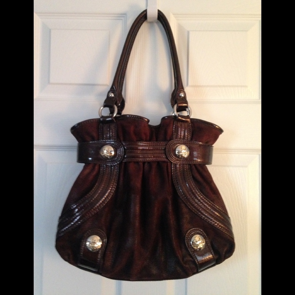 Kathy Van Zeeland Brown Faux Suede Purse 👛